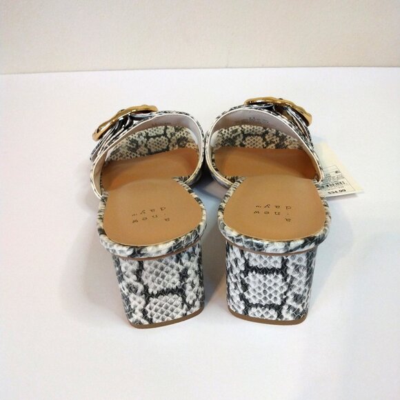 A New Day Women's Diana Slip On Faux-Leather Finish Buckle Mule Heels Size 11 - Picture 3 of 5